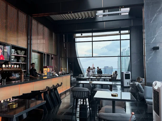 Inside Cooling Tower Rooftop Bar